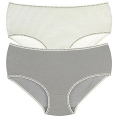 Donella Набор трусов слипы с высокой посадкой в полоску, 5 шт., размер L, микс
