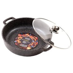 Сотейник Panairo Harfe HA-28-S-S, 28 см, с крышкой, коричневый