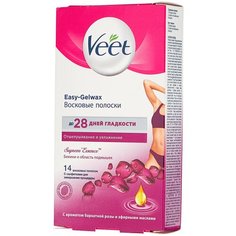 Veet Восковые полоски SupremEssence с ароматом бархатной розы и эфирными маслами для линии бикини и области подмышек 14 шт.