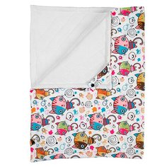 Плед МиМиМи Котики 70х105 см белый с рисунком