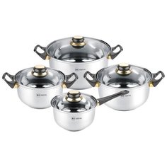 Набор посуды Rainstahl 1230-08RS/CW MRВ/WD/BK 8 пр. черный