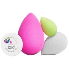 Набор спонжей beautyblender all.about.face с мылом, для лица, 3 шт. розовый/зеленый/серый