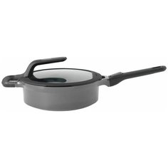 Сотейник BergHOFF Gem grey 2307420, 24 см, с крышкой, съемная ручка, серый