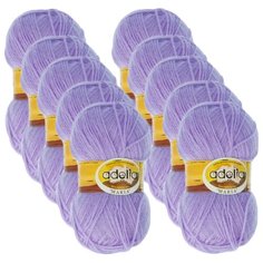 Пряжа Adelia Maria, 100 % акрил, 50 г, 227 м, 10 шт., №10 фиолетовый