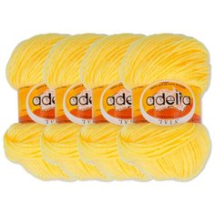 Пряжа Adelia Ivia, 100 % акрил, 62 г, 150 м, 4 шт., №107 св.желтый