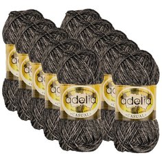 Пряжа Adelia Casual, 72 % хлопок, 28 % акрил, 50 г, 130 м, 10 шт., №01 черный