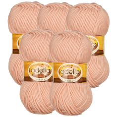 Пряжа Adelia Aria, 100 % акрил, 100 г, 100 м, 5 шт., 04 персиковый