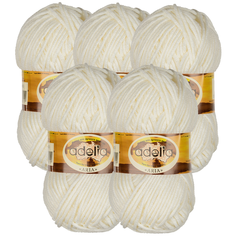 Пряжа Adelia Aria, 100 % акрил, 100 г, 100 м, 5 шт., 03 молочный