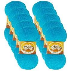 Пряжа Adelia Maria, 100 % акрил, 50 г, 227 м, 10 шт., №31 яр.голубой