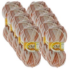 Пряжа Adelia Jane, 100 % акрил, 50 г, 227 м, 10 шт., 18 св.бежевый-коричневый