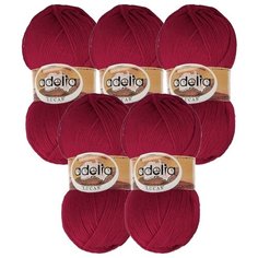 Пряжа Adelia Lucas, 70 % шерсть, 30 % акрил, 100 г, 218 м, 5 шт., №06 красный