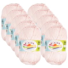 Пряжа Alpina Anabel, 100 % хлопок, 50 г, 120 м, 10 шт., №003 св.розовый