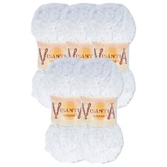 Пряжа Visantia Zikzak однотонная, 100 % полиэстер, 100 г, 100 м, 5 шт., №0001 белый