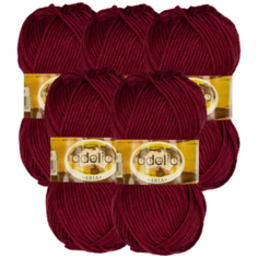 Пряжа Adelia Aria, 100 % акрил, 100 г, 100 м, 5 шт., 09 бордовый