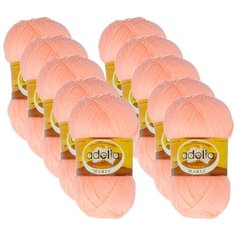 Пряжа Adelia Maria, 100 % акрил, 50 г, 227 м, 10 шт., №06 персиковый