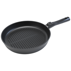 Сковорода-гриль НЕВА МЕТАЛЛ ПОСУДА Ферра индукция 54026, 26 см, съемная ручка, черный