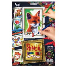 Danko Toys Раскраска по номерам. Pencil by numbers. Лиса