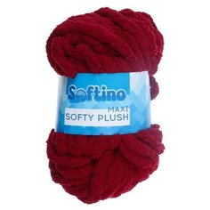 Пряжа Softino Softy plush maxi однотонный, 100 % полиэстер, 250 г, 22 м, вишневый