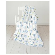 Плед Споки ноки Цветы, 150 х 200 см, голубой