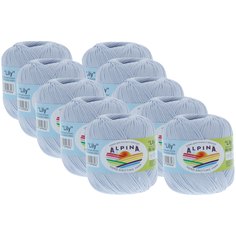 Пряжа Alpina Lily, 100 % хлопок, 50 г, 175 м, 10 шт., №747 св.голубой