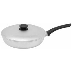 Сковорода Биол А283, 28 см, с крышкой, серебристый/черный