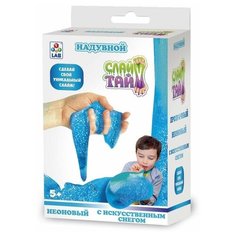 Набор 1 TOY Слайм тайм. Надувной с искусственным снегом Т17481 неоновый голубой
