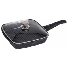 Сковорода-гриль Мечта Гранит, 24х24 см, с крышкой, съемная ручка, гранит black