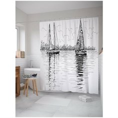 Штора для ванной JoyArty Графические парусники 180х200 (sc-2871)