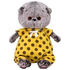Мягкая игрушка Basik&Co Кот Басик baby в комбинезоне в горох 20 см