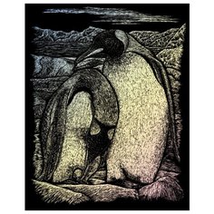 Гравюра Royal & Langnickel Императорские пингвины (HOLO17) цветная основа с голографическим эффектом