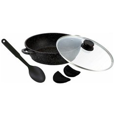 Сотейник Rainstahl 5800-32RS\\SH, 32 см, с крышкой, черный