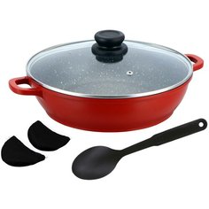 Сотейник Rainstahl 5800-28RS\\SH, 28 см, с крышкой, красный