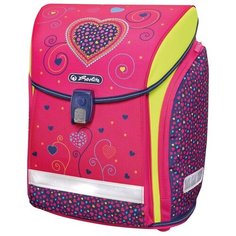 Herlitz Ранец New Midi Pink Hearts, розовый/фиолетовый/желтый
