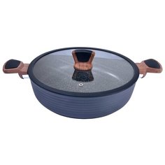 Сотейник Fissman Diamond Grey 4306, 28 см, с крышкой, черный