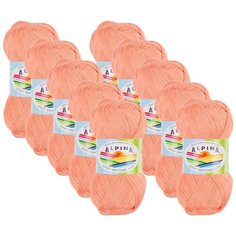 Пряжа Alpina Viven, 100 % бамбук, 50 г, 405 м, 10 шт., №24 персиковый
