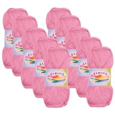 Пряжа Alpina Viven, 100 % бамбук, 50 г, 405 м, 10 шт., №15 гр.розовый