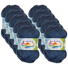 Пряжа Alpina Nori, 44 % хлопок, 56 % акрил, 50 г, 100 м, 10 шт., №13 т.синий
