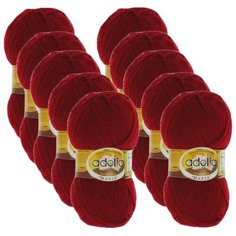 Пряжа Adelia Maria, 100 % акрил, 50 г, 227 м, 10 шт., №09 бордовый
