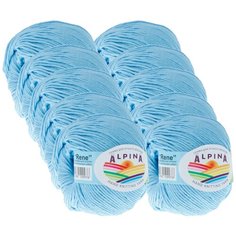 Пряжа Alpina Rene, 100 % хлопок, 50 г, 105 м, 10 шт., №083 голубой