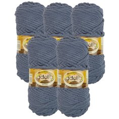 Пряжа Adelia Mimi, 100 % полиэстер, 100 г, 80 м, 5 шт., №11 синий