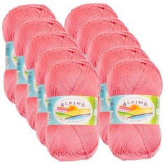 Пряжа Alpina Anabel, 100 % хлопок, 50 г, 120 м, 10 шт., №303 розовый