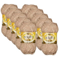 Пряжа Adelia Casual, 72 % хлопок, 28 % акрил, 50 г, 130 м, 10 шт., №04 св.коричневый