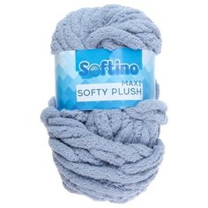 Пряжа Softino Softy plush maxi однотонный, 100 % полиэстер, 250 г, 22 м, серый нейтральный