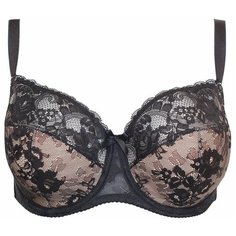 Бюстгальтер MILAVITSA Classic elegant, размер 75D, черный с нюдом