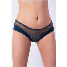 MILAVITSA Трусы брифы средней посадки с кружевом Васильки, размер 94, эльдорадо