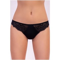 MILAVITSA Трусы танга средней посадки с кружевными вставками Шарм, размер 94, ночная тень