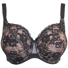 Бюстгальтер MILAVITSA Classic Elegant, размер 70F, черный с нюдом