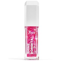7DAYS Блеск для губ Голографический Shine, Bombita!, 301 pink haze
