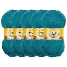 Пряжа Adelia Leda, 99 % акрил, 1 % люрекс, 100 г, 340 м, 5 шт., 207 морская волна