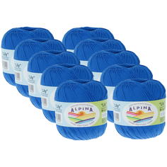 Пряжа Alpina Lily, 100 % хлопок, 50 г, 175 м, 10 шт., №100 синий
